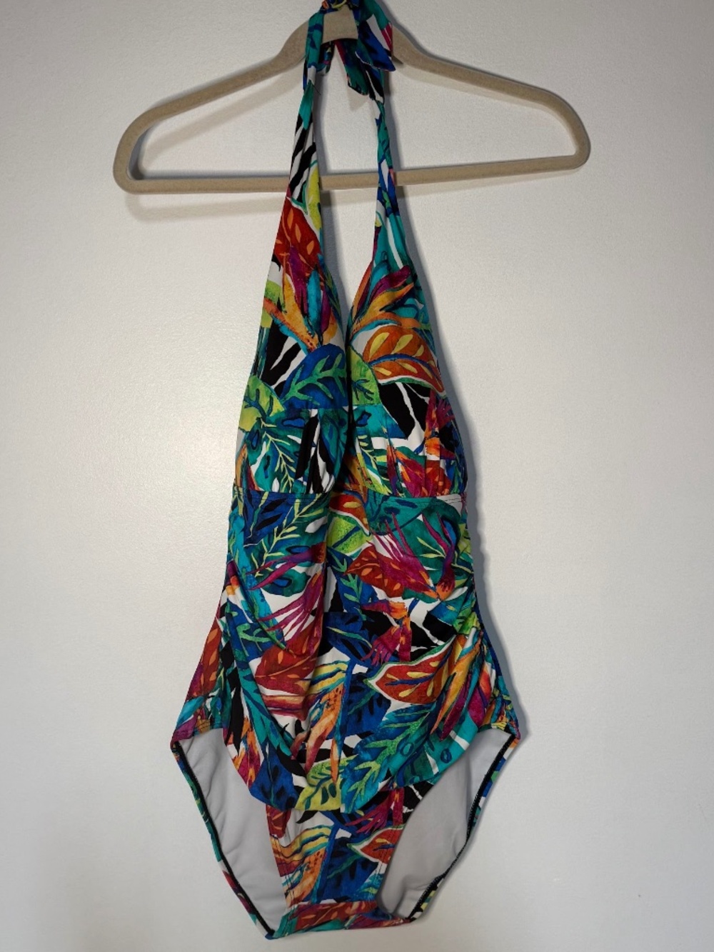 LRL Lauren Ralph Lauren Halter Swimsuit Tropical Floral Bathing Suit